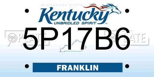 5P17B6 Kentucky License Plate