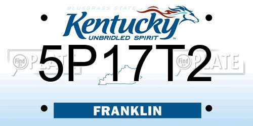 5P17T2 Kentucky License Plate