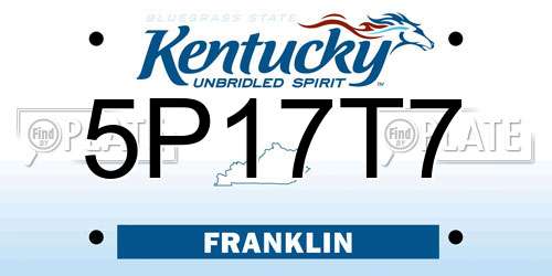 5P17T7 Kentucky License Plate