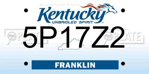 5P17Z2 Kentucky License Plate