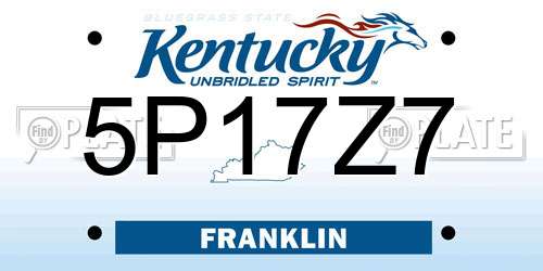5P17Z7 Kentucky License Plate