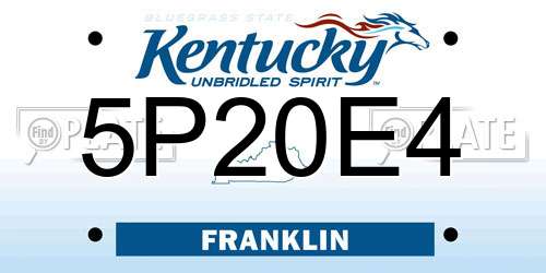 5P20E4 Kentucky License Plate