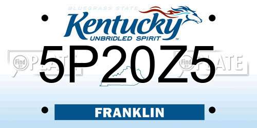 5P20Z5 Kentucky License Plate