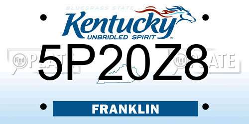 5P20Z8 Kentucky License Plate
