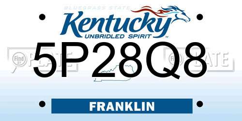 5P28Q8 Kentucky License Plate