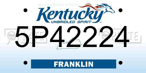 5P42224 Kentucky License Plate