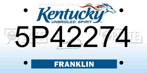 5P42274 Kentucky License Plate