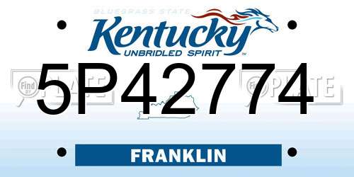 5P42774 Kentucky License Plate