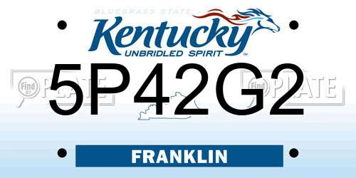 5P42G2 Kentucky License Plate