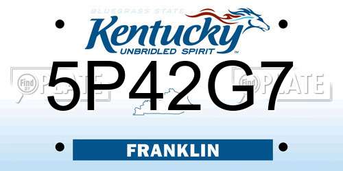 5P42G7 Kentucky License Plate
