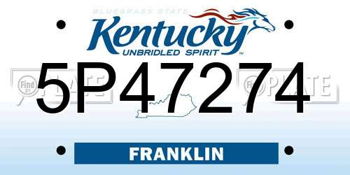 5P47274 Kentucky License Plate