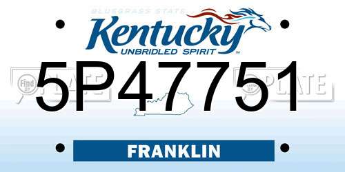 5P47751 Kentucky License Plate