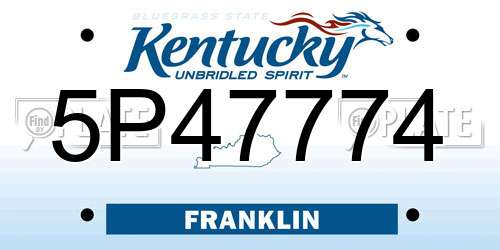 5P47774 Kentucky License Plate