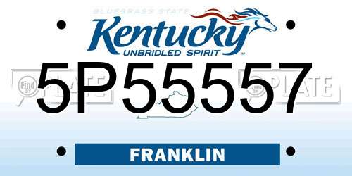 5P55557 Kentucky License Plate