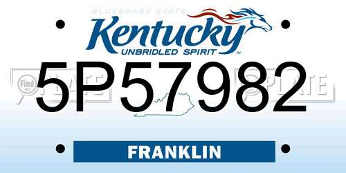 5P57982 Kentucky License Plate