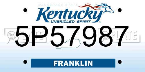 5P57987 Kentucky License Plate