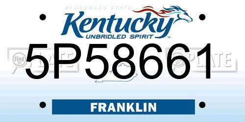 5P58661 Kentucky License Plate