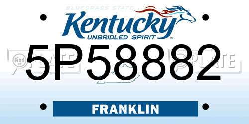 5P58882 Kentucky License Plate