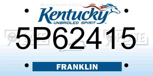 5P62415 Kentucky License Plate