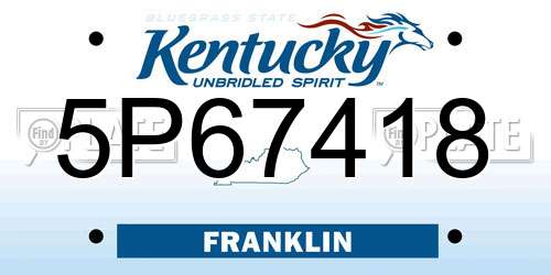 5P67418 Kentucky License Plate