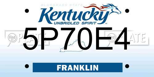 5P70E4 Kentucky License Plate