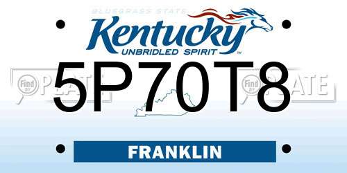 5P70T8 Kentucky License Plate