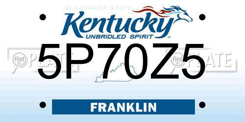 5P70Z5 Kentucky License Plate