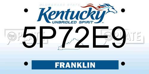 5P72E9 Kentucky License Plate