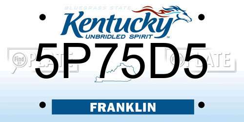 5P75D5 Kentucky License Plate