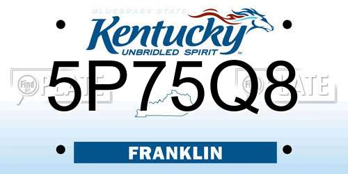 5P75Q8 Kentucky License Plate