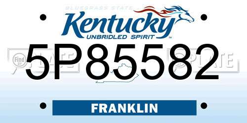 5P85582 Kentucky License Plate