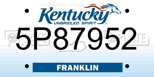 5P87952 Kentucky License Plate