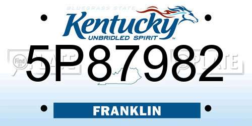 5P87982 Kentucky License Plate