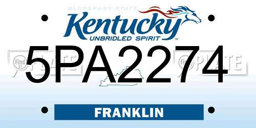 5PA2274 Kentucky License Plate