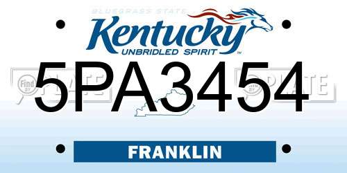5PA3454 Kentucky License Plate