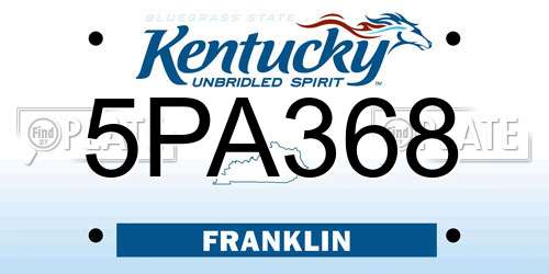 5PA368 Kentucky License Plate