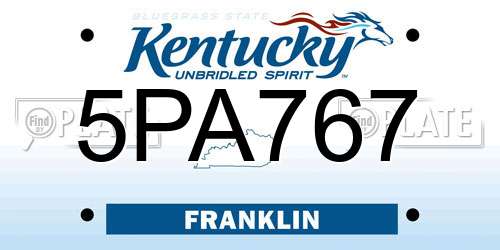 5PA767 Kentucky License Plate