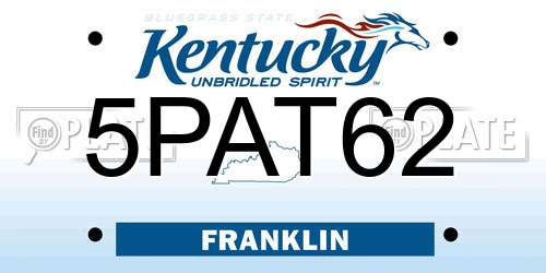 5PAT62 Kentucky License Plate
