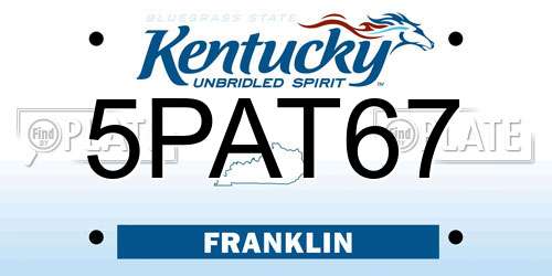 5PAT67 Kentucky License Plate
