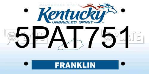 5PAT751 Kentucky License Plate