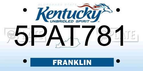 5PAT781 Kentucky License Plate