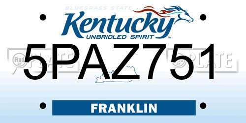 5PAZ751 Kentucky License Plate