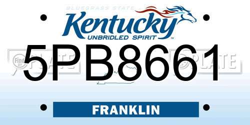 5PB8661 Kentucky License Plate