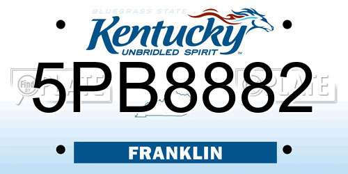 5PB8882 Kentucky License Plate