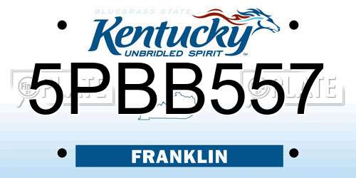 5PBB557 Kentucky License Plate