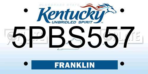 5PBS557 Kentucky License Plate