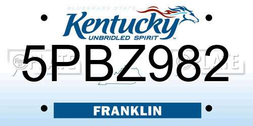 5PBZ982 Kentucky License Plate