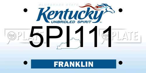5PI111 Kentucky License Plate