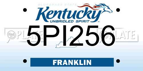 5PI256 Kentucky License Plate