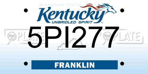 5PI277 Kentucky License Plate